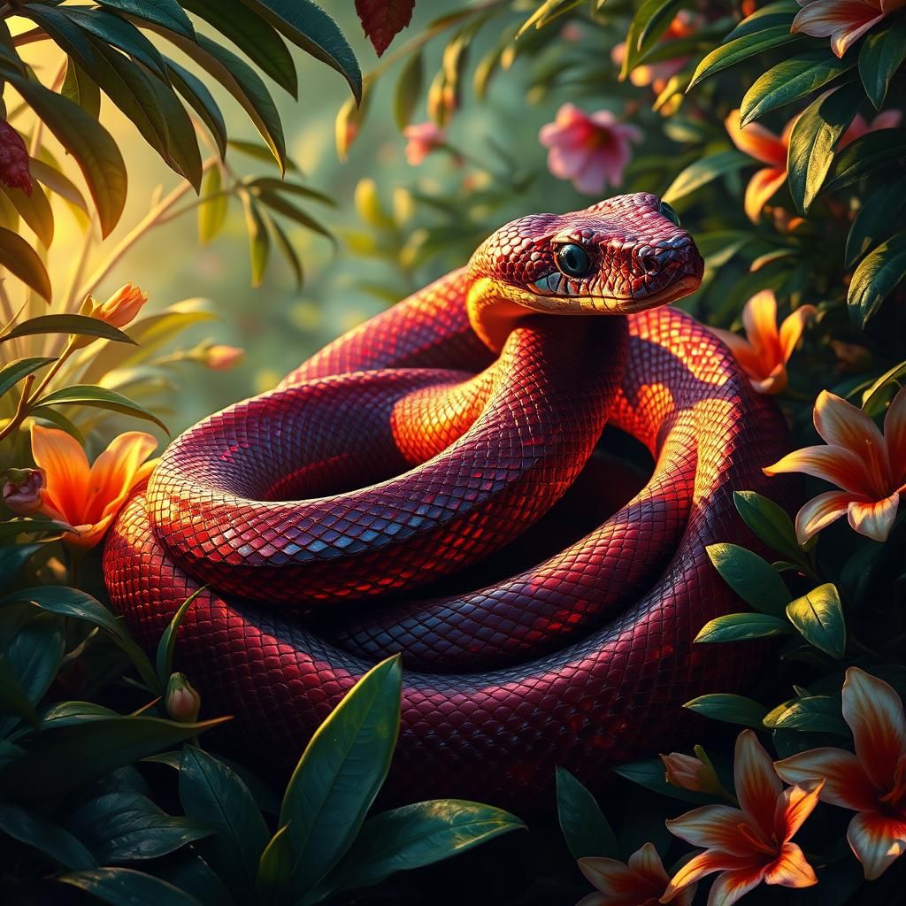 Gemstone Fire Ruby Pit Viper in Jungle