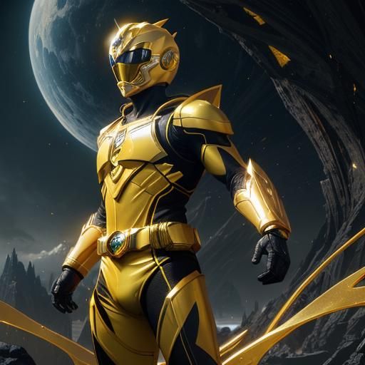 Yellow Power Ranger: Detailed Matte Painting