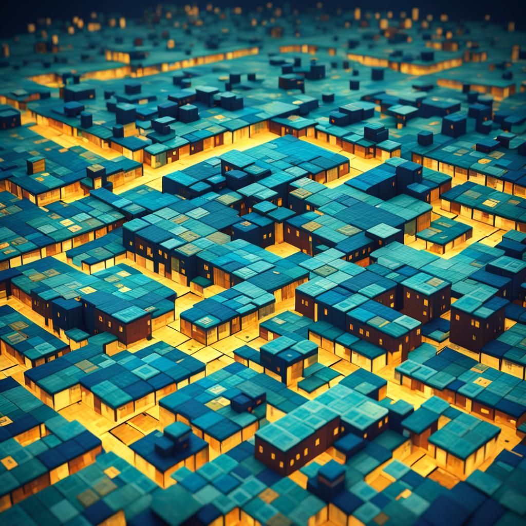 Scrabble Tile Cityscape: 8K Fantasy Art