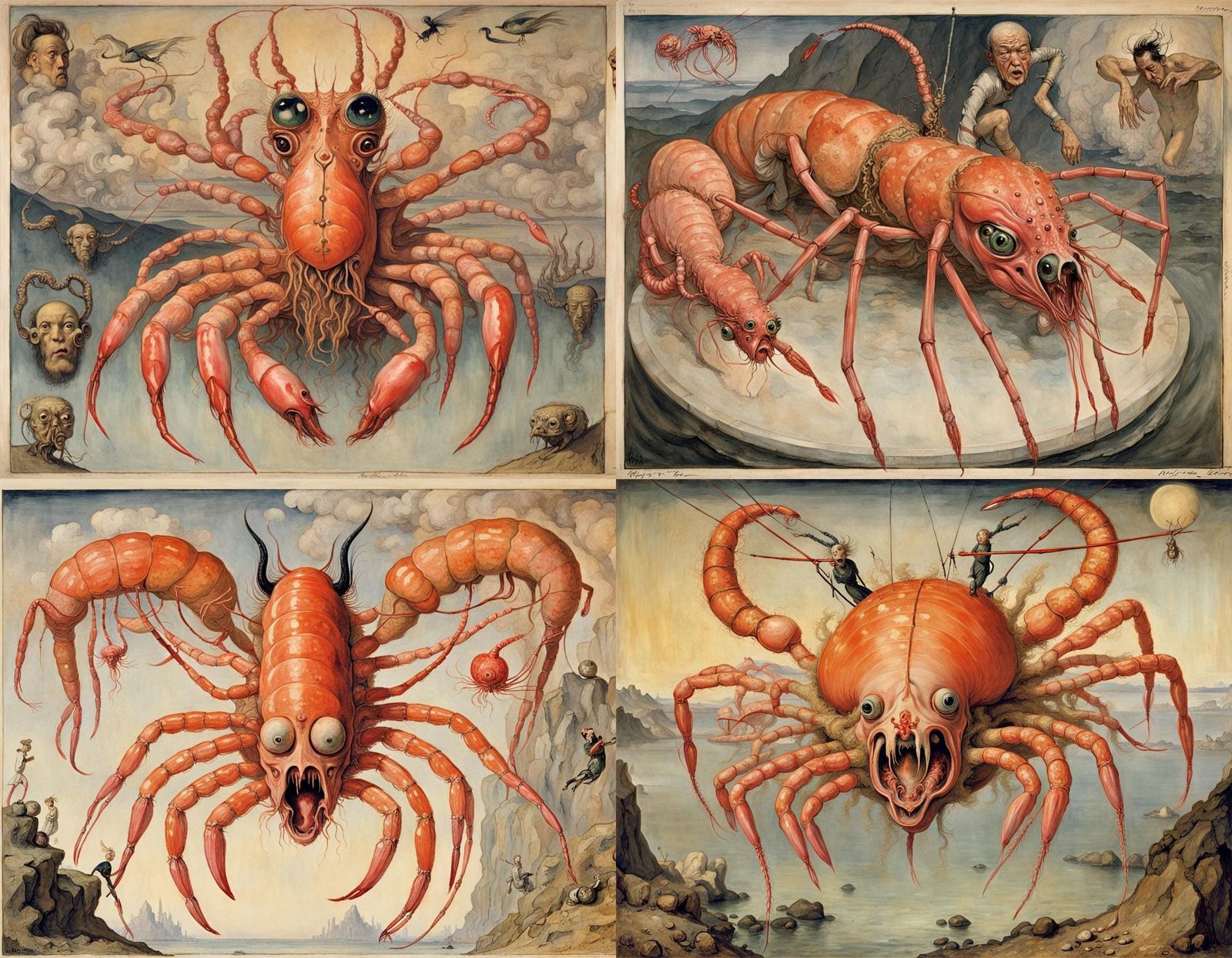 Surreal Mythical Creature Inspired by Expressionism