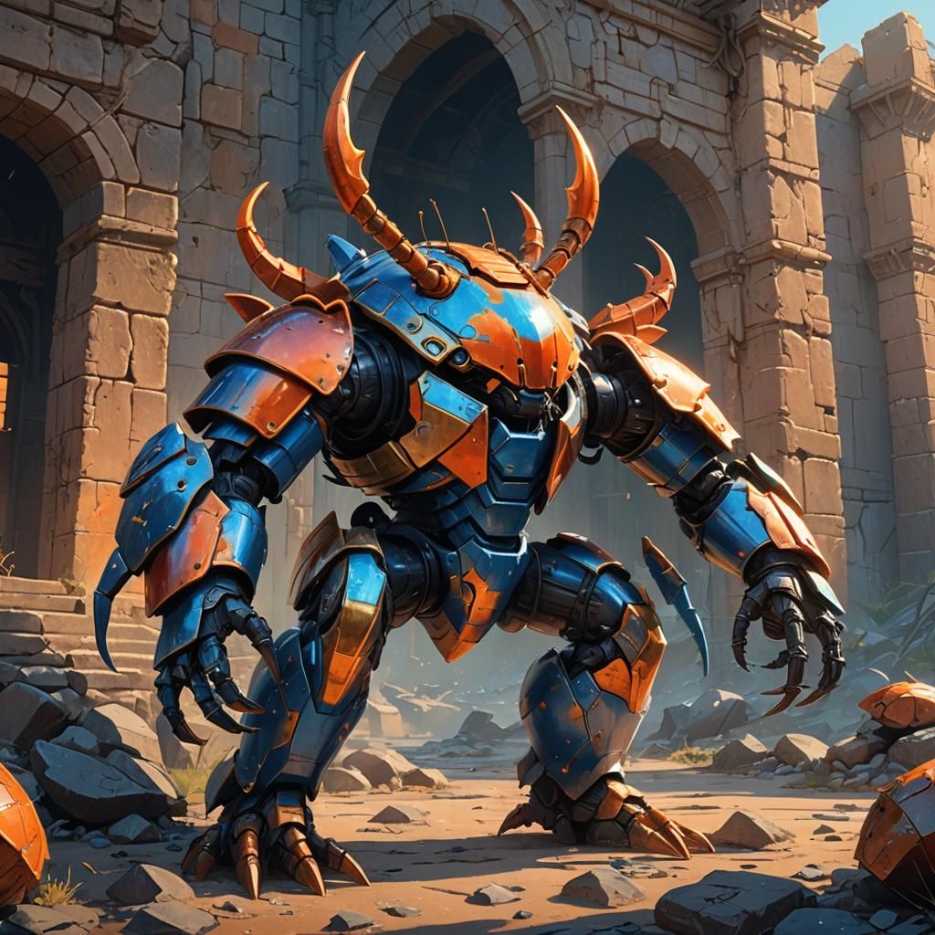 Armored Crab Super Soldier in Ancient Ruins