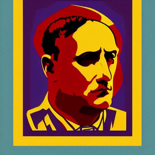 Pop Art Portrait in Bauhaus Style