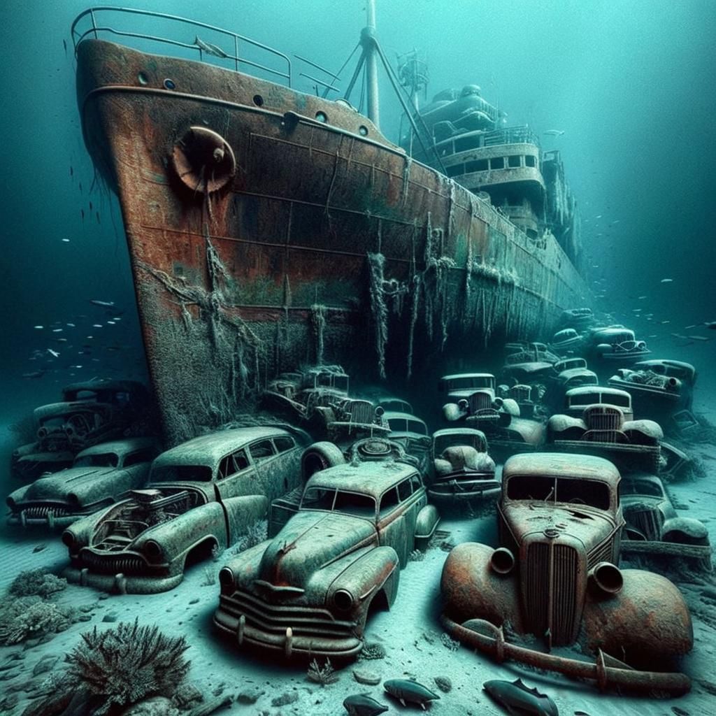 Titanic Sunken Ship Dwarfing Ocean Floor