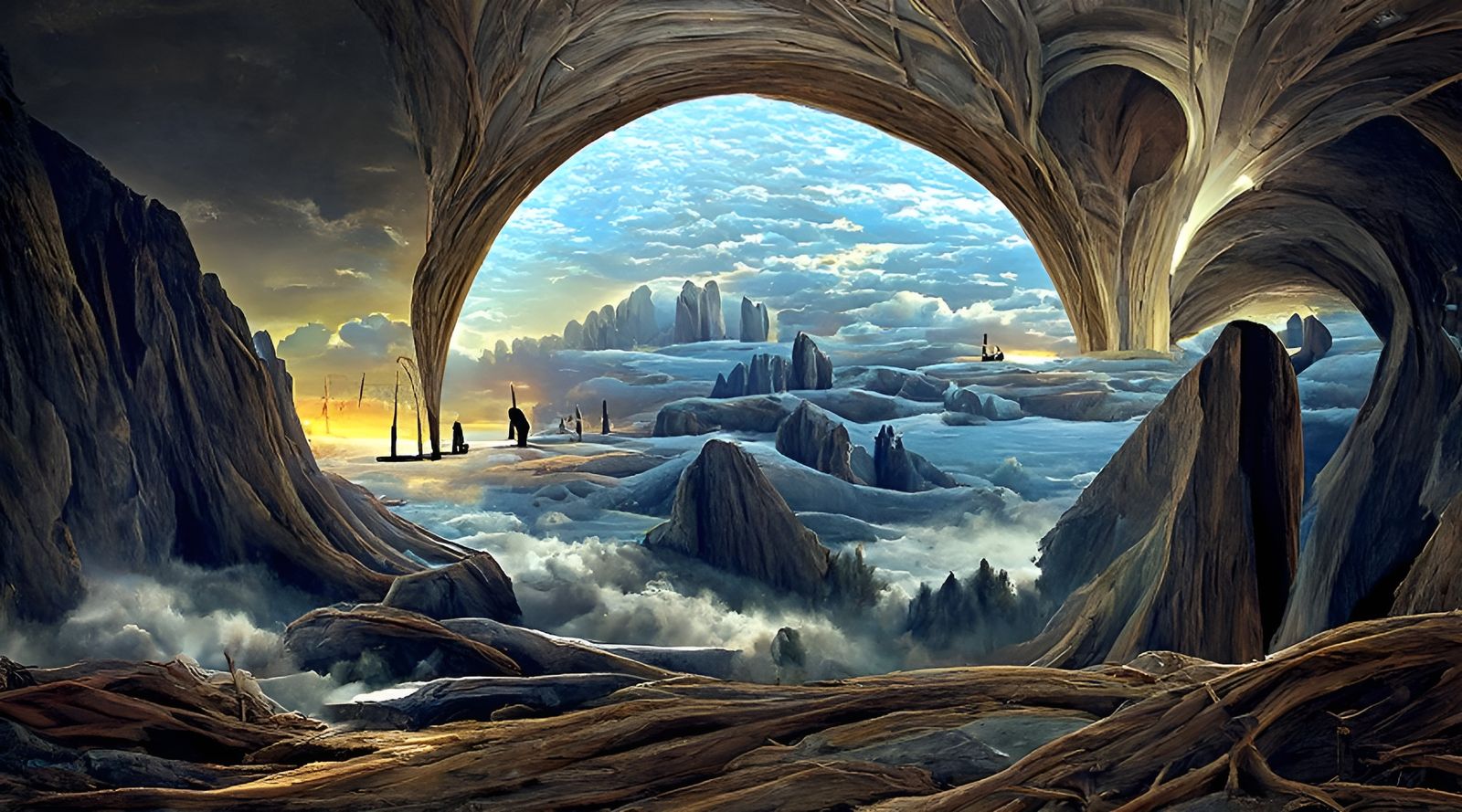 Surreal Liminal Landscape Render in Romantic Style