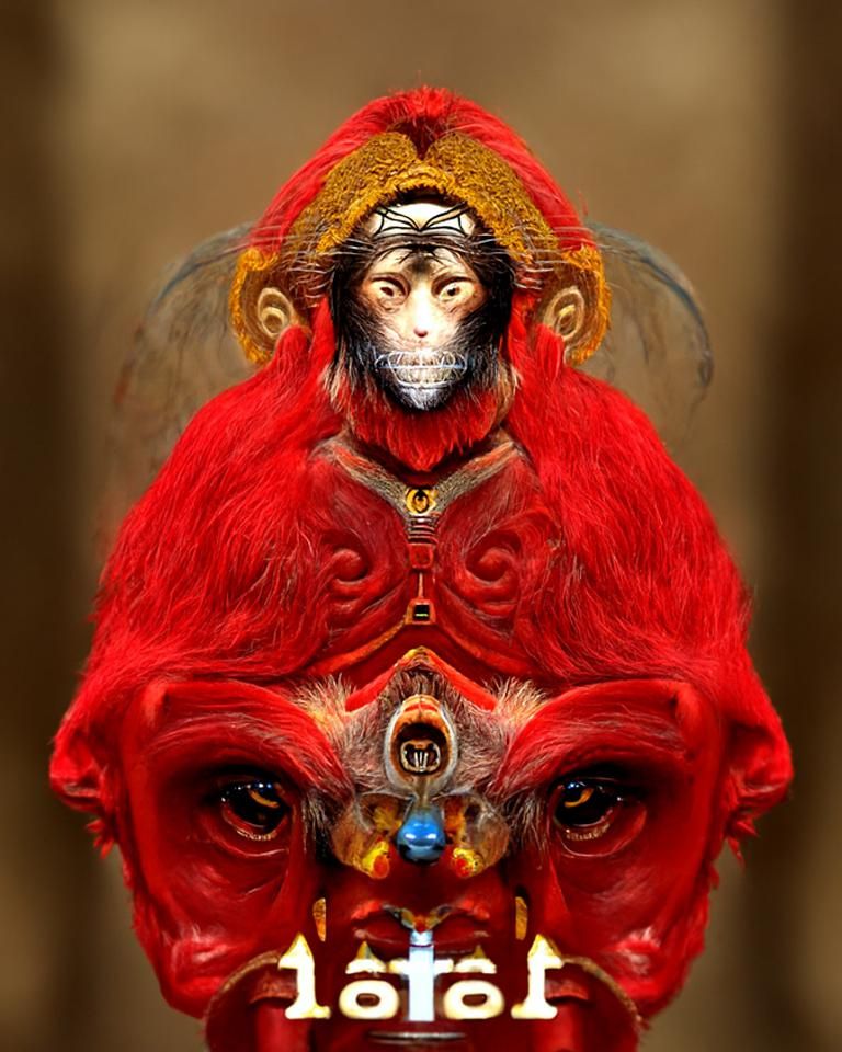 Noble Furry Monkey Portrait in Hyperrealism