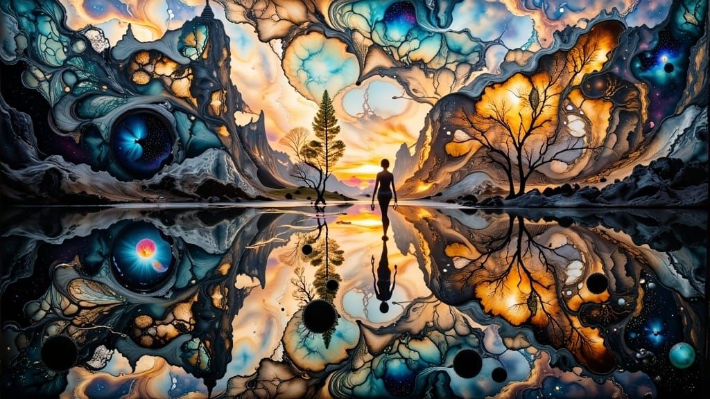 Surreal Double Exposure Artwork with Vintage Feel