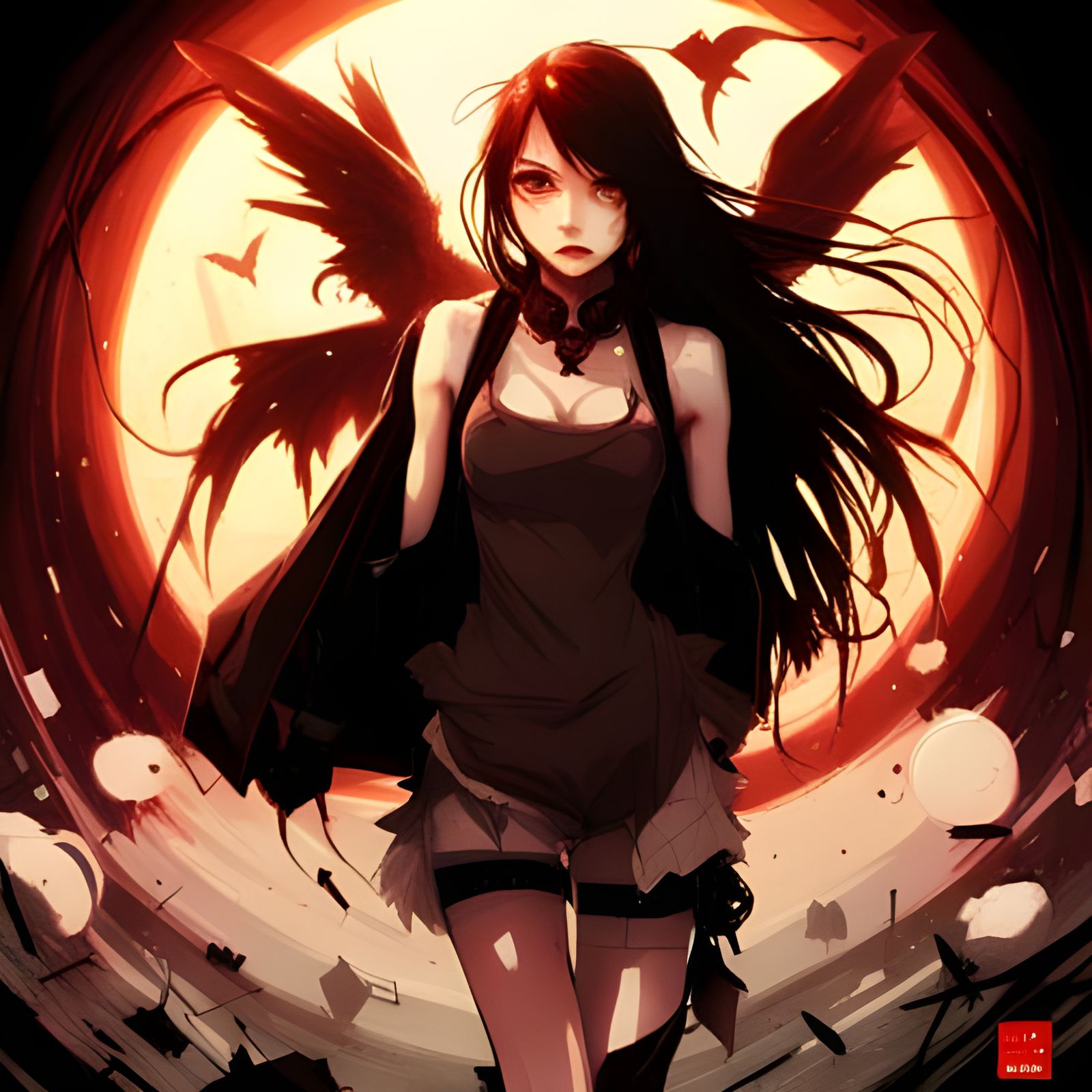 Dark Vampire with Shadow Wings
