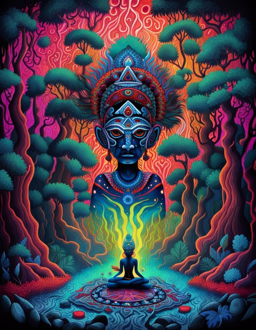 Psychedelic Theyyam Ritual Dance in Barren Forest