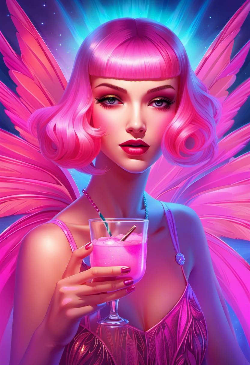 Elegant Fairy Flapper in Art Deco Style