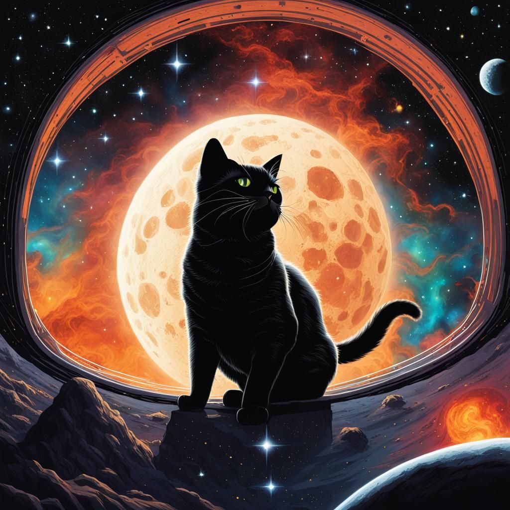 Cat Astronaut Exploring Outer Space Adventures
