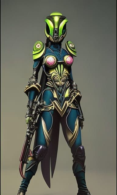 Alien Soldier in Vivid Triadic Inks