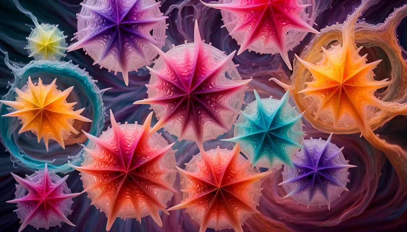 Swirling Jelly Star Pinwheels in a Maelstrom