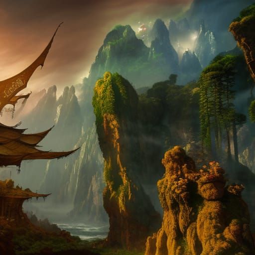 Epic Fantasy World in Vibrant Colors