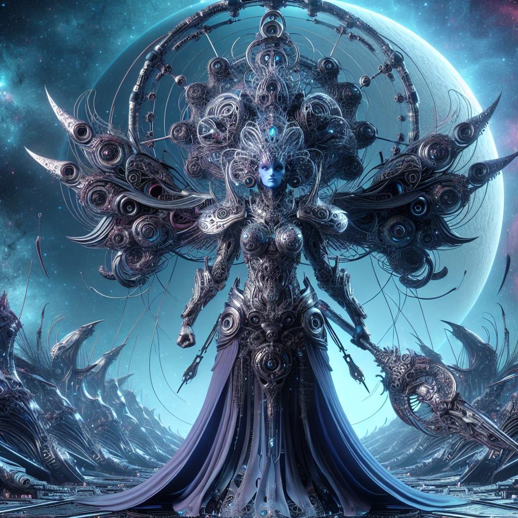 Gigantic Intergalactic Warrior Woman: Photorealistic Detail