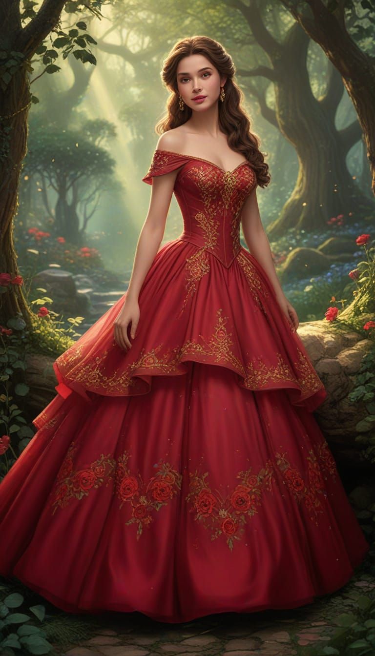 Enchanted Forest Princess in Elegant Oil-Painting Style