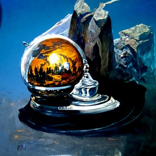 Crystal Ball as Oil Painting