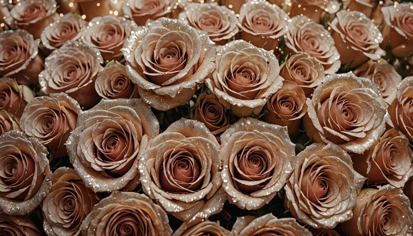 Macro Roses with Rose Gold Glitter