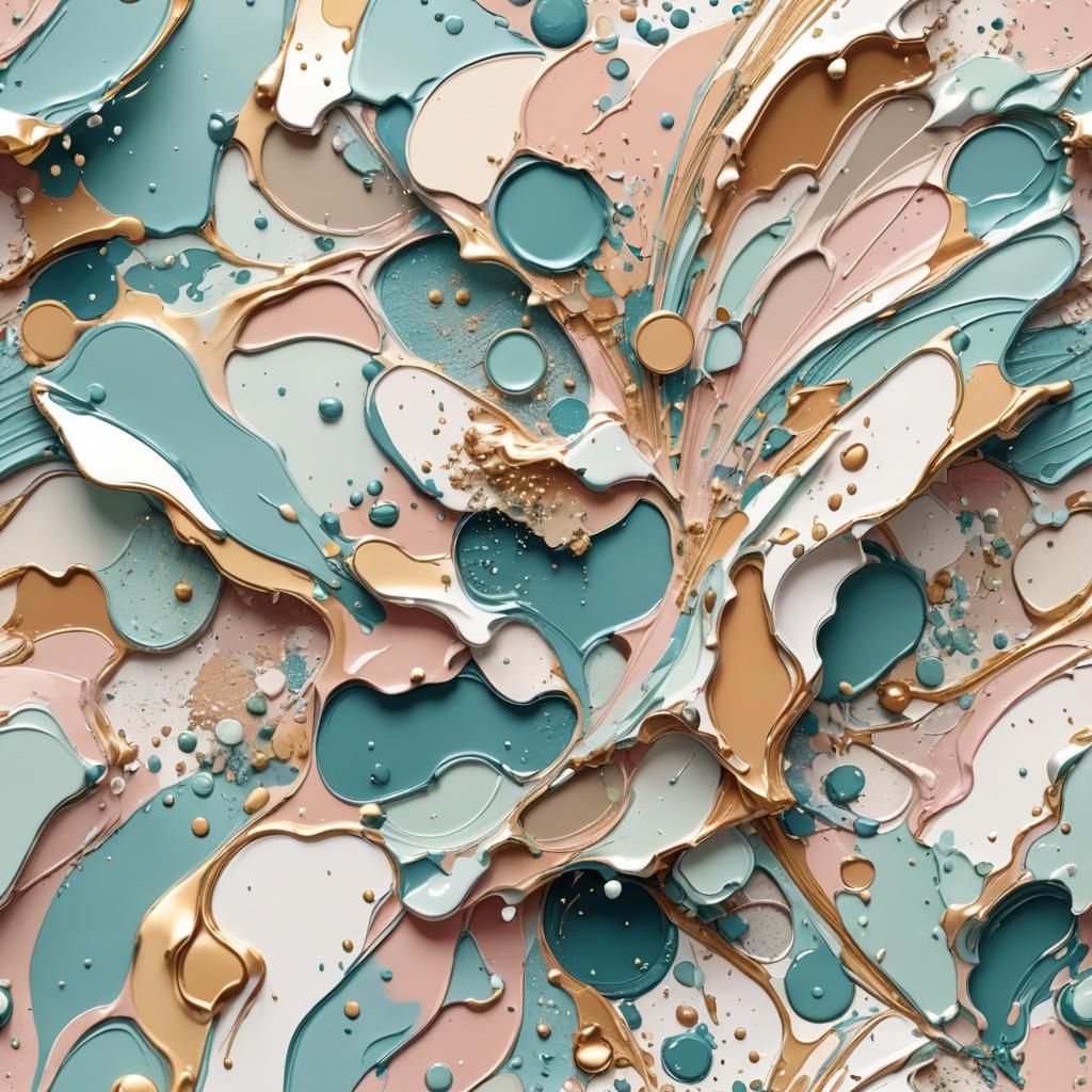 Abstract Summer Bikini Print in Splash Art Style