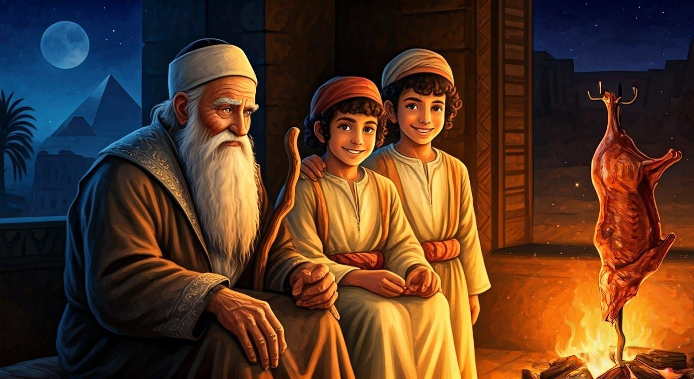 Ancient Egyptian Family in Warm Golden Light