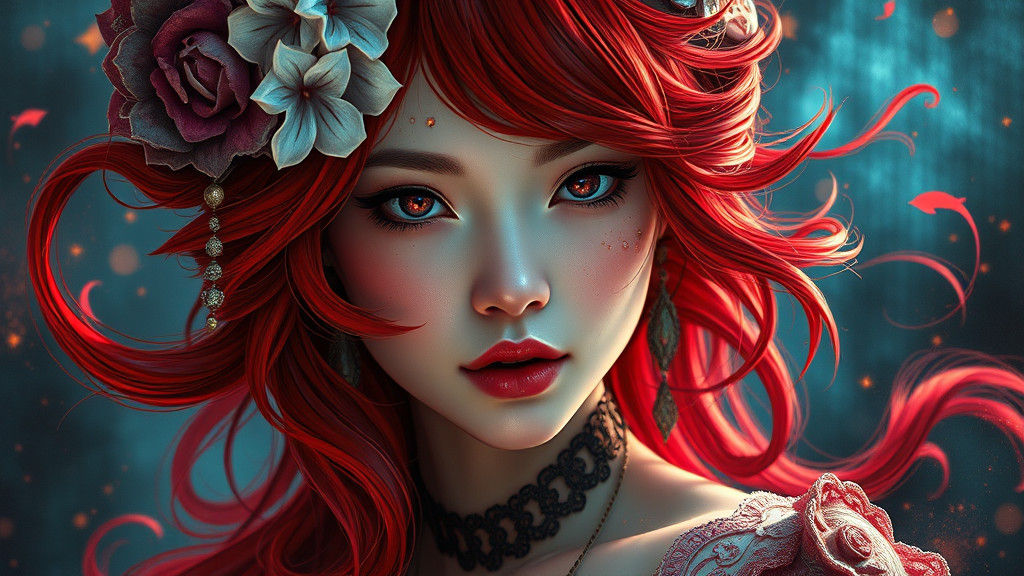 Vietnamese Woman Portrait in Rococo Fantasy Realm