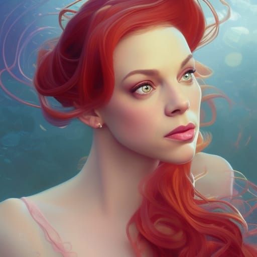 Ariel in Pink Ballgown, Detailed Portrait