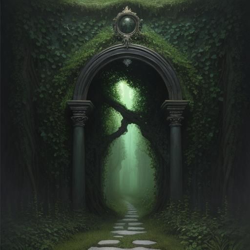 Surreal Portal Mirror to the Road Less Traveled