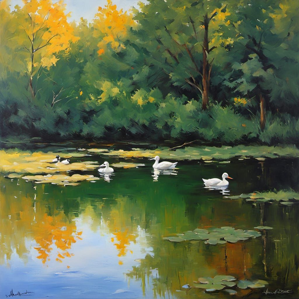 Ducks on a Pond