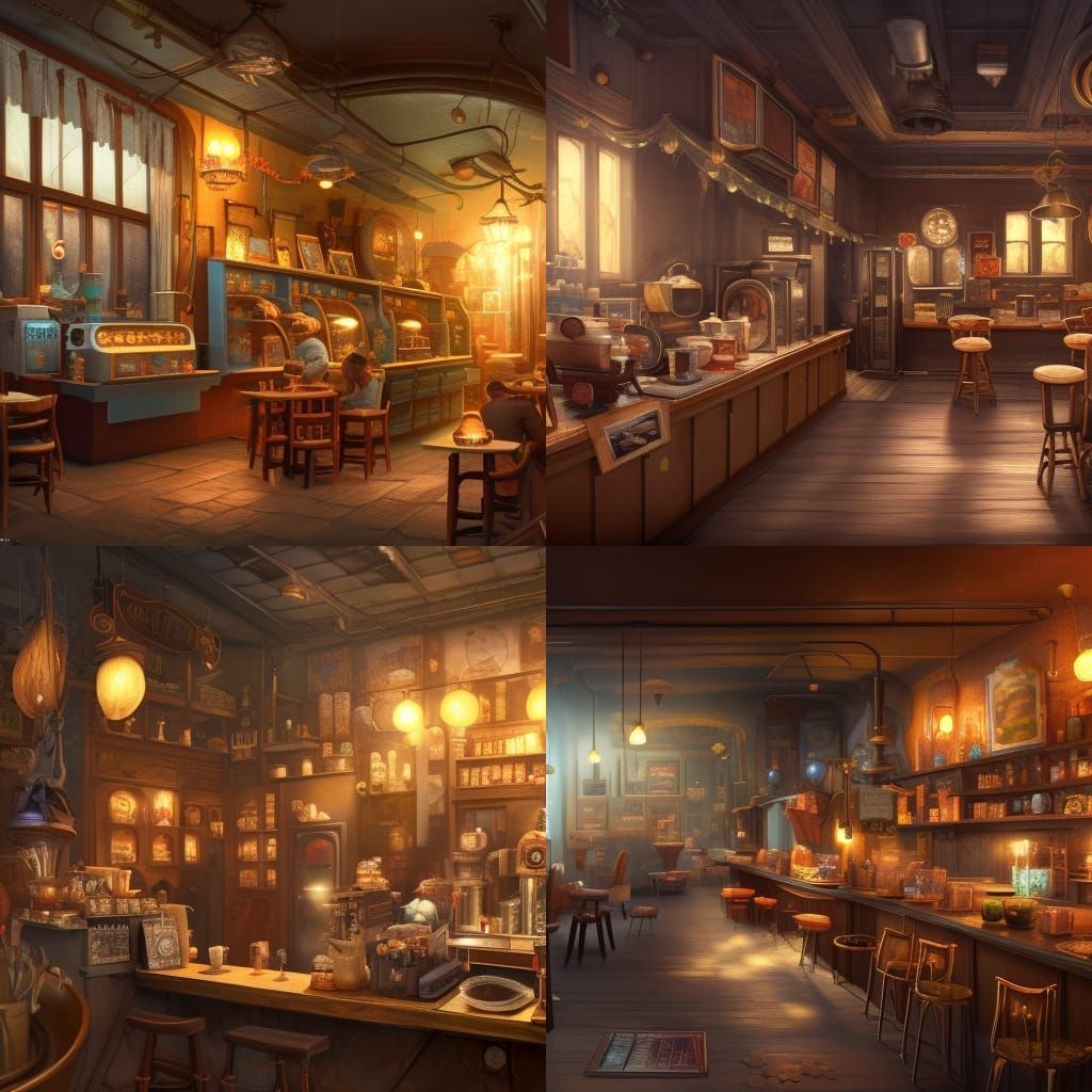 Cozy Cafe: Detailed Matte Painting in Unreal Engine