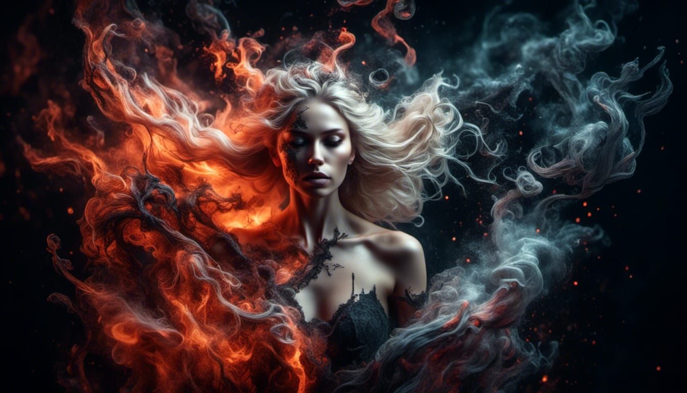 Half Angel Half Devil in Hyperrealism