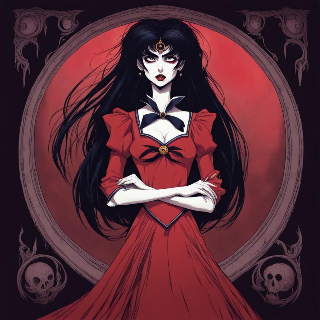 Sailor Mars as a Tim Burton character