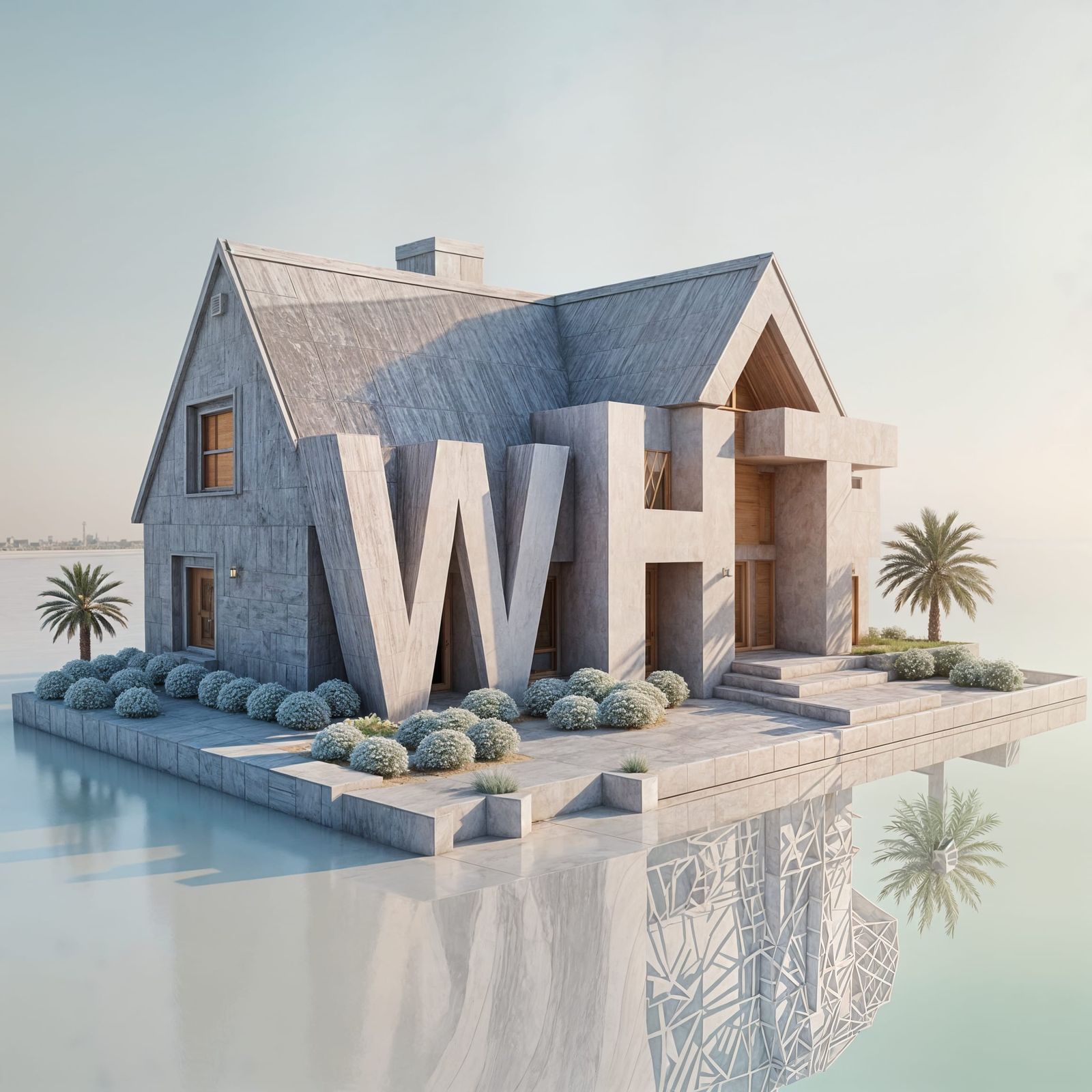 Construction & Cleaning Logo with House and WHT Letters