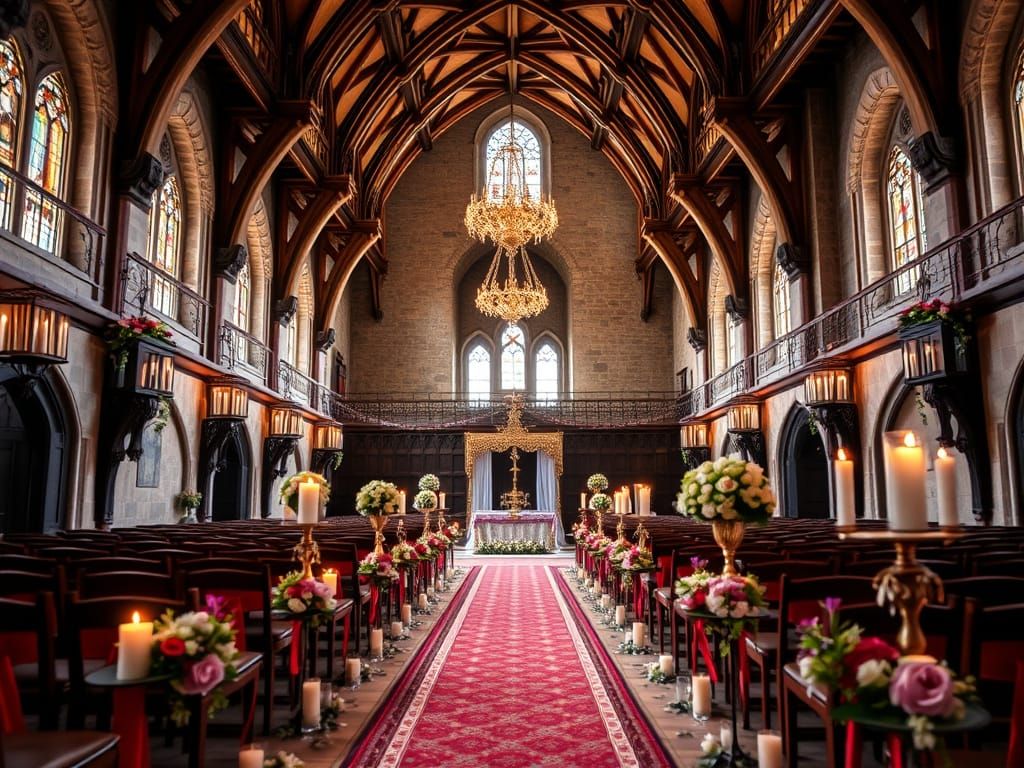 Medieval Castle Grand Hall Wedding Scene