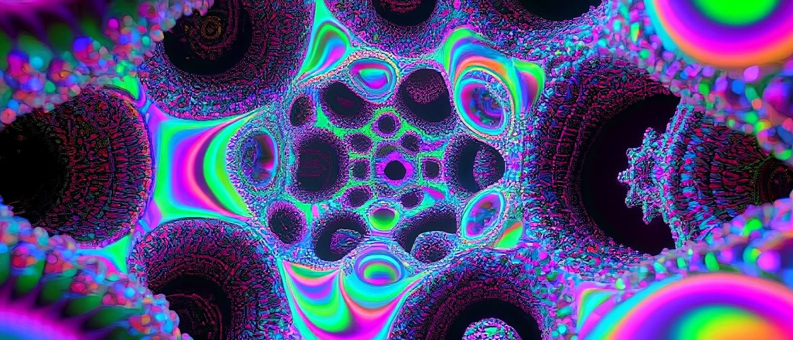 Psychedelic Mandelbulb Dreamscape in Deepdream Style