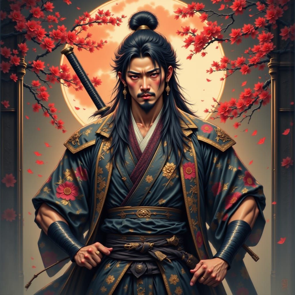 Male Samurai Warrior in Hiroya Oku Style