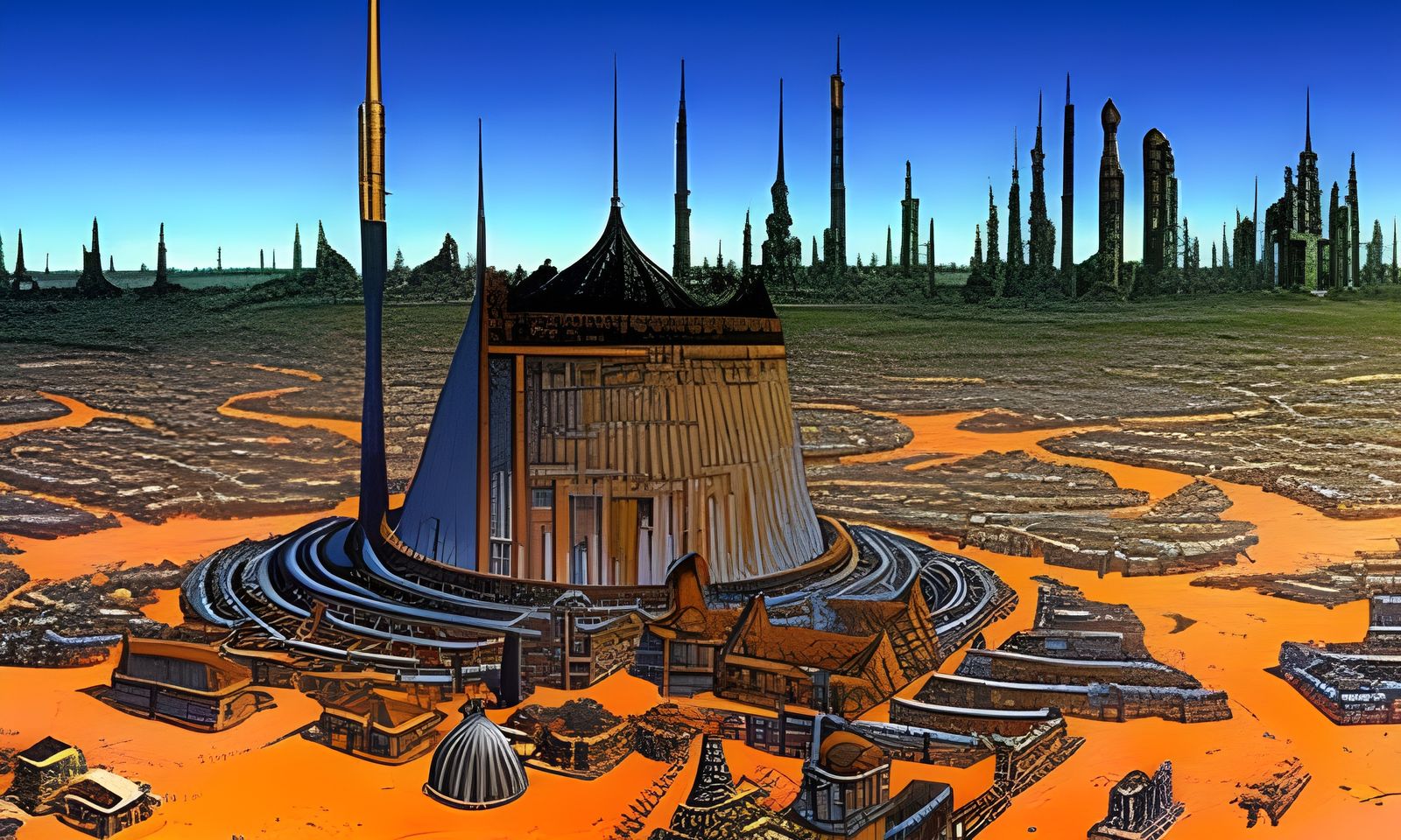 Moebius Inspired Ruined Cityscape