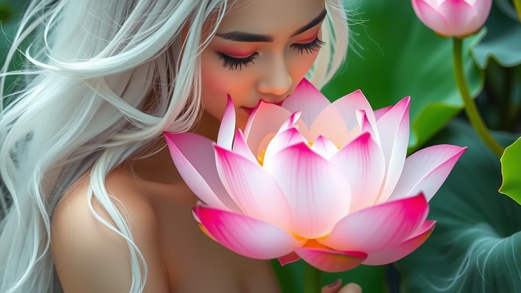 Lotus Goddess in Ethereal Beauty