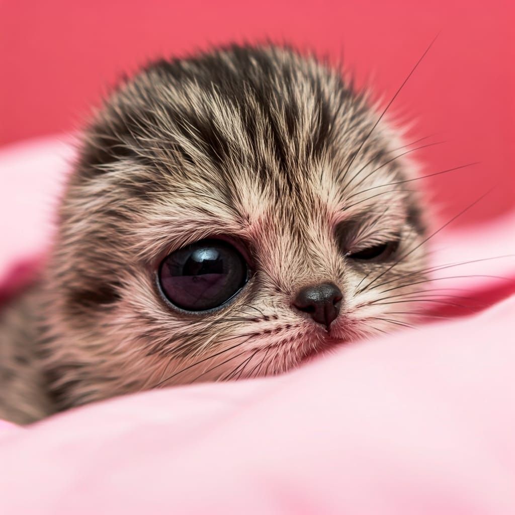 Harpy cutest ever style tiny macro close-up peeking at camer...