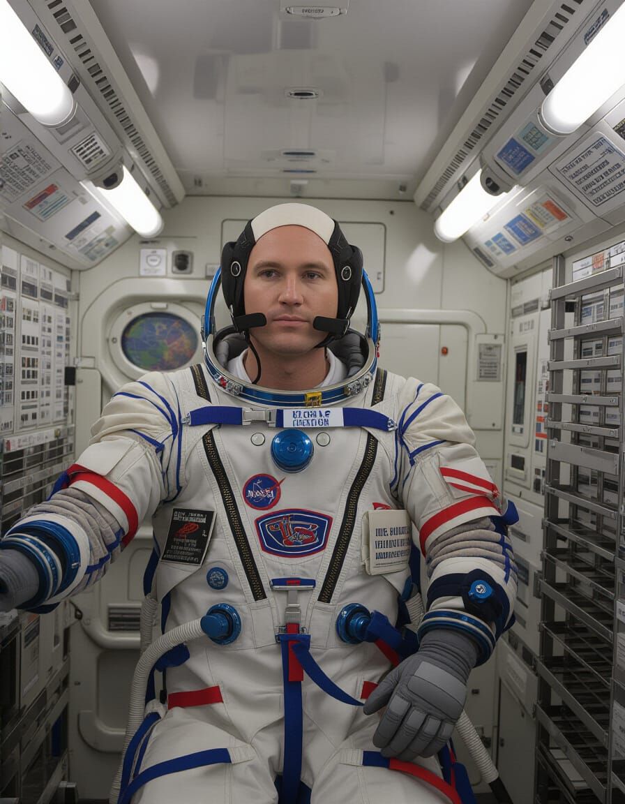 Erotic Astronaut in Spaceship, Cinematic Style