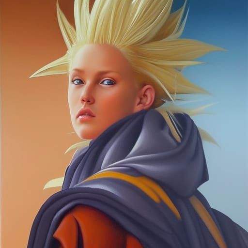 Beautiful Super Saiyan in Caravaggio Style