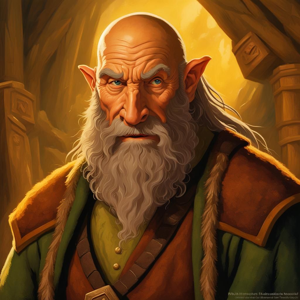 Dwalin of The Hobbit in Fantasy Art Style