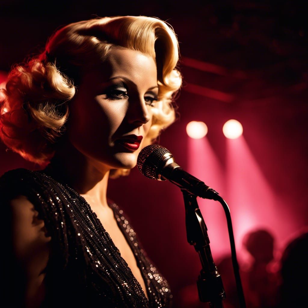1930s Nightclub Singer in Film Noir Style