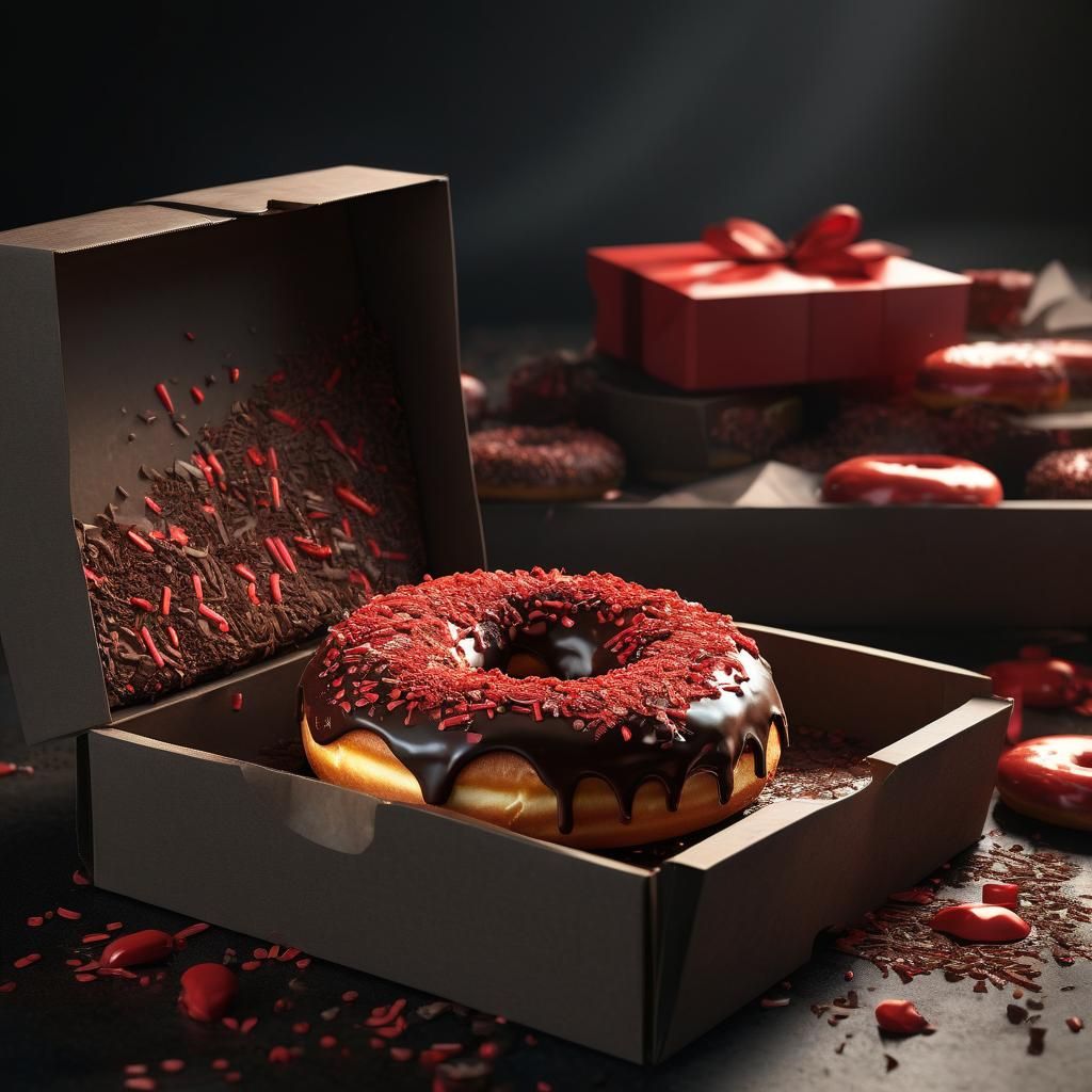 Realistic Donut with Red Icing Concept Art