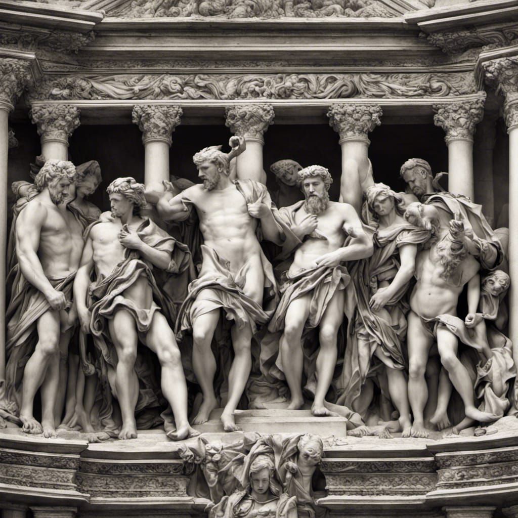 Historical Poets Gathering in Hyperrealistic Detail