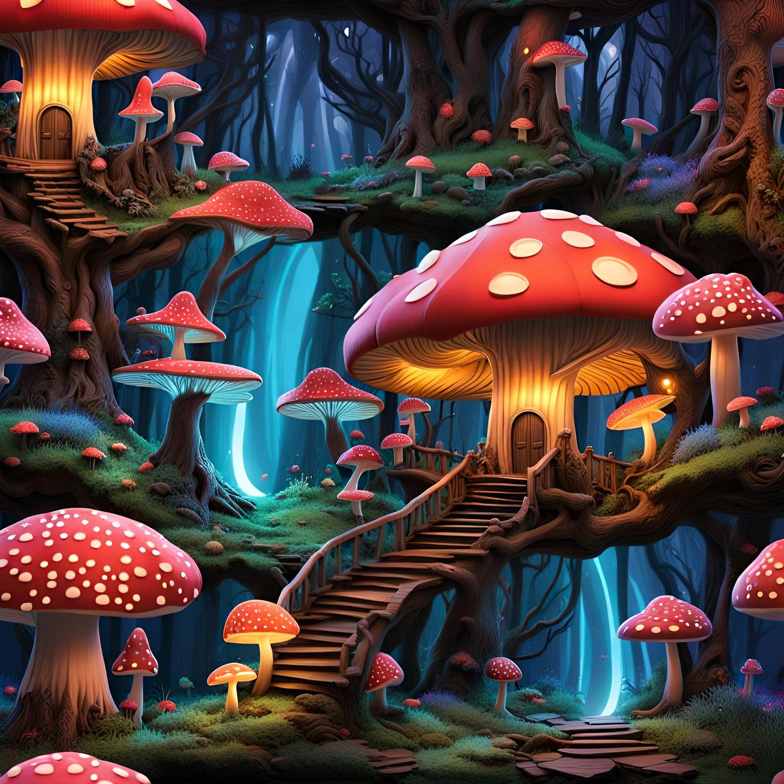 Enchanted Forest Emerges from Book in 3D Render