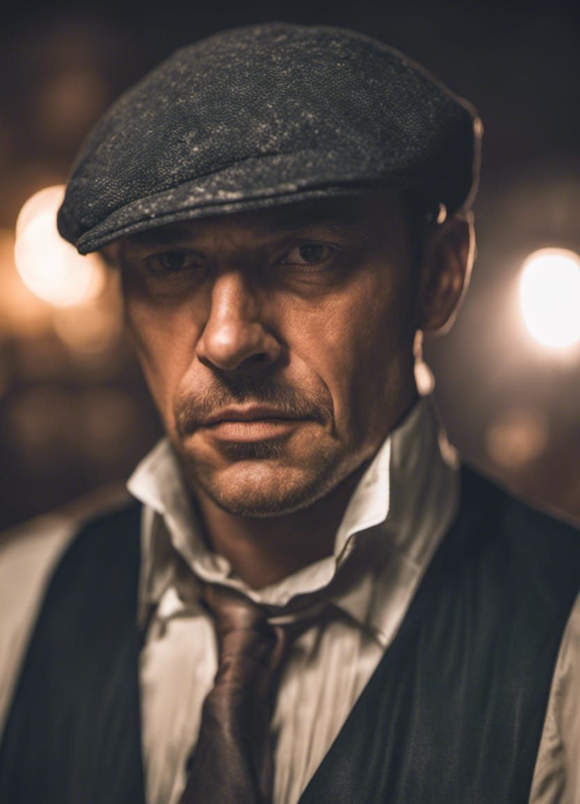 1920s Gangster Portrait in Film Noir Style