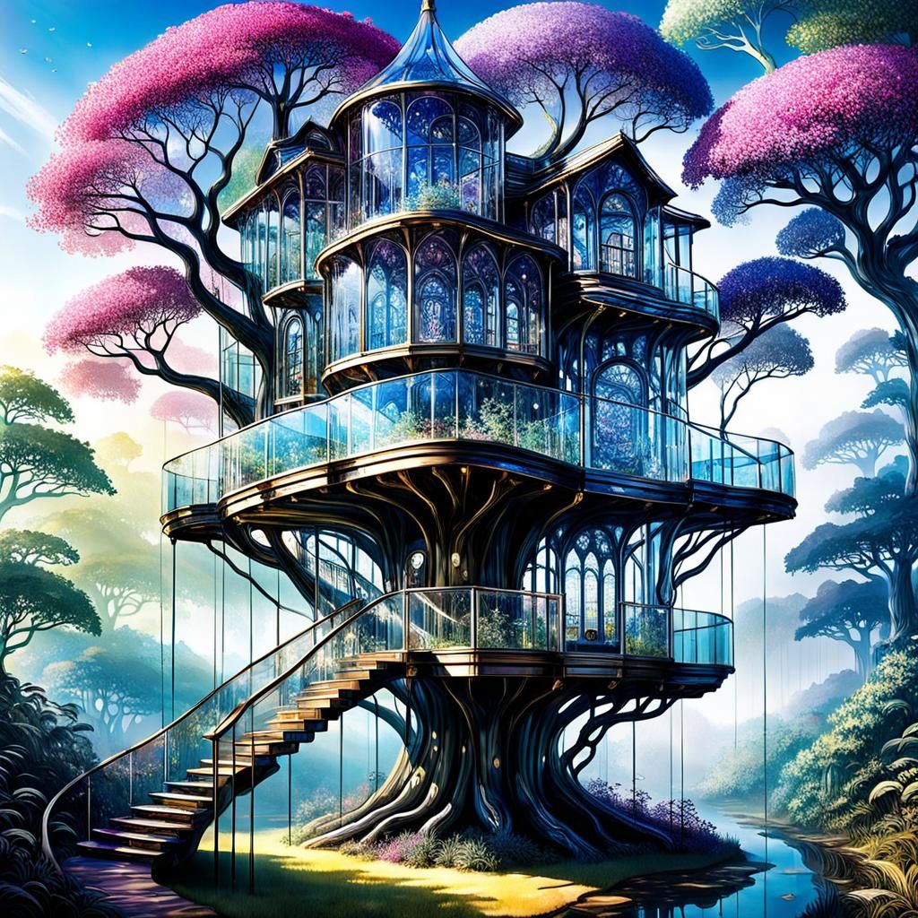 Dreamscape: Transparent Glass Treehouse Concept Design