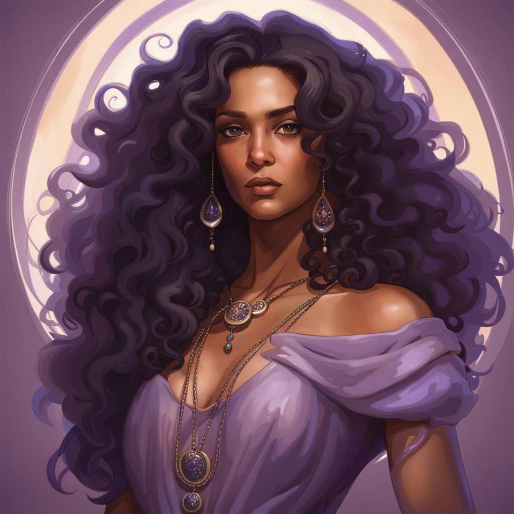 Portrait of a Woman in Lavender Dress