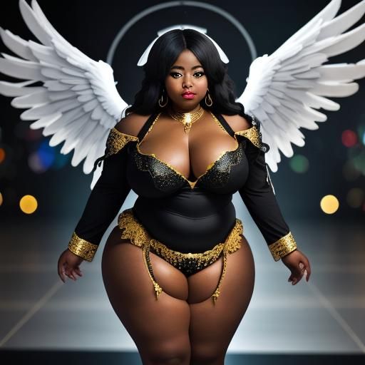 Black Angel with Wings: Professional Photography
