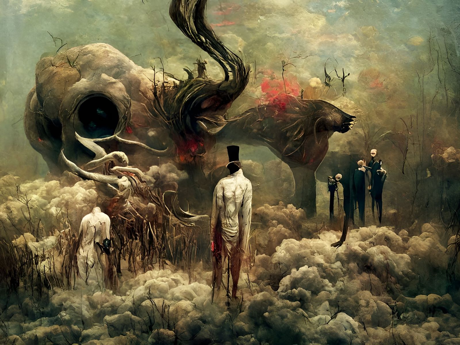 Reawakened Monster: A Psychedelic Surrealist Painting