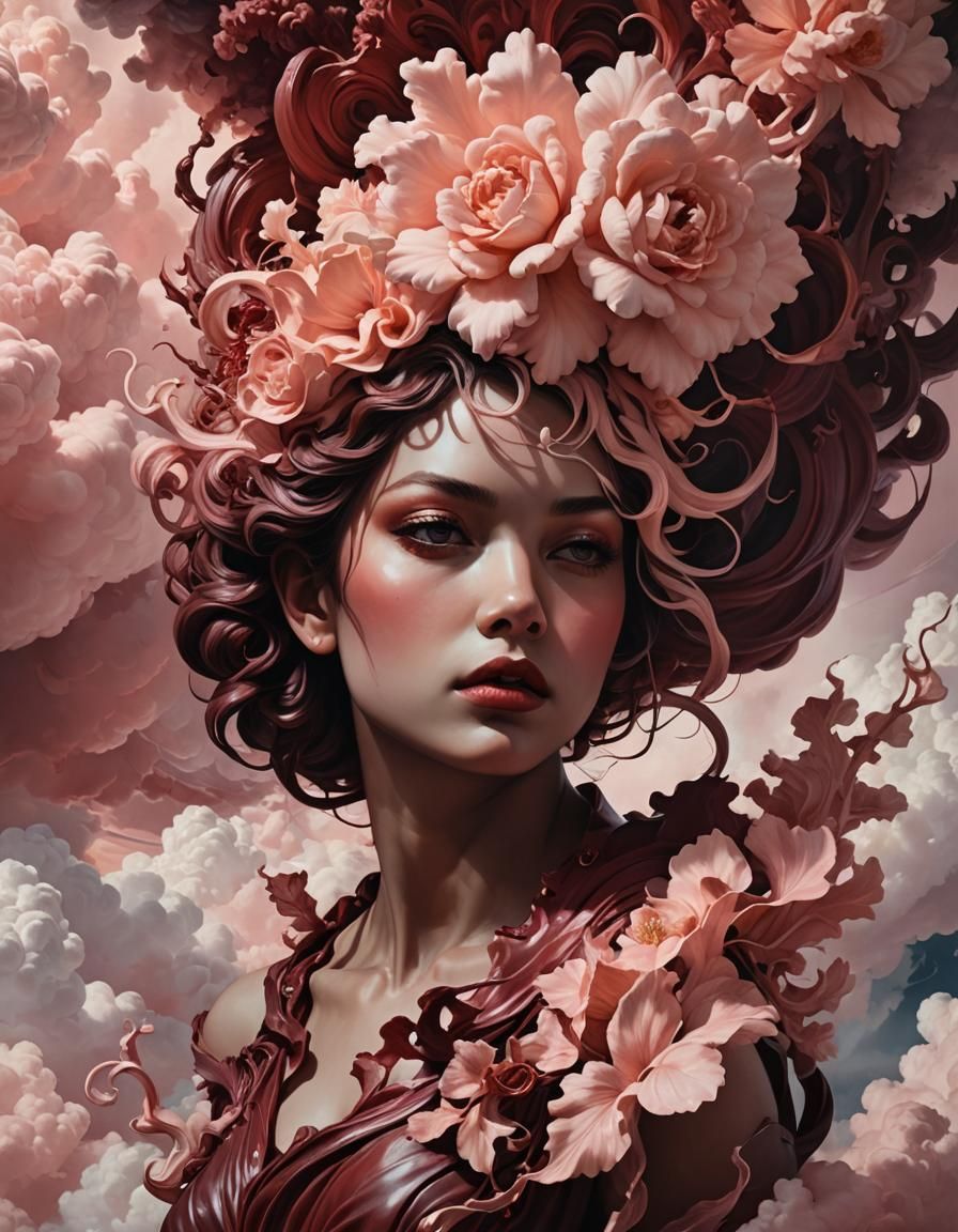 Cloud World: Sorrowful Sculptures in Mahogany Red